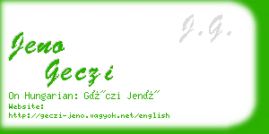 jeno geczi business card